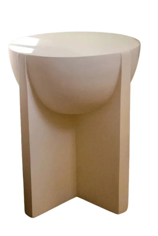 Ivory Dream Side Table - Fiber Glass - Round Top Design 0