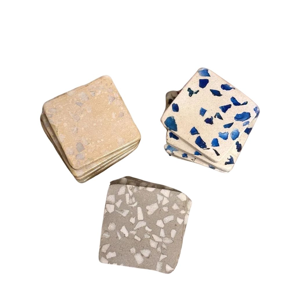 Concrete Terrazzo Coasters- Set of 2 0