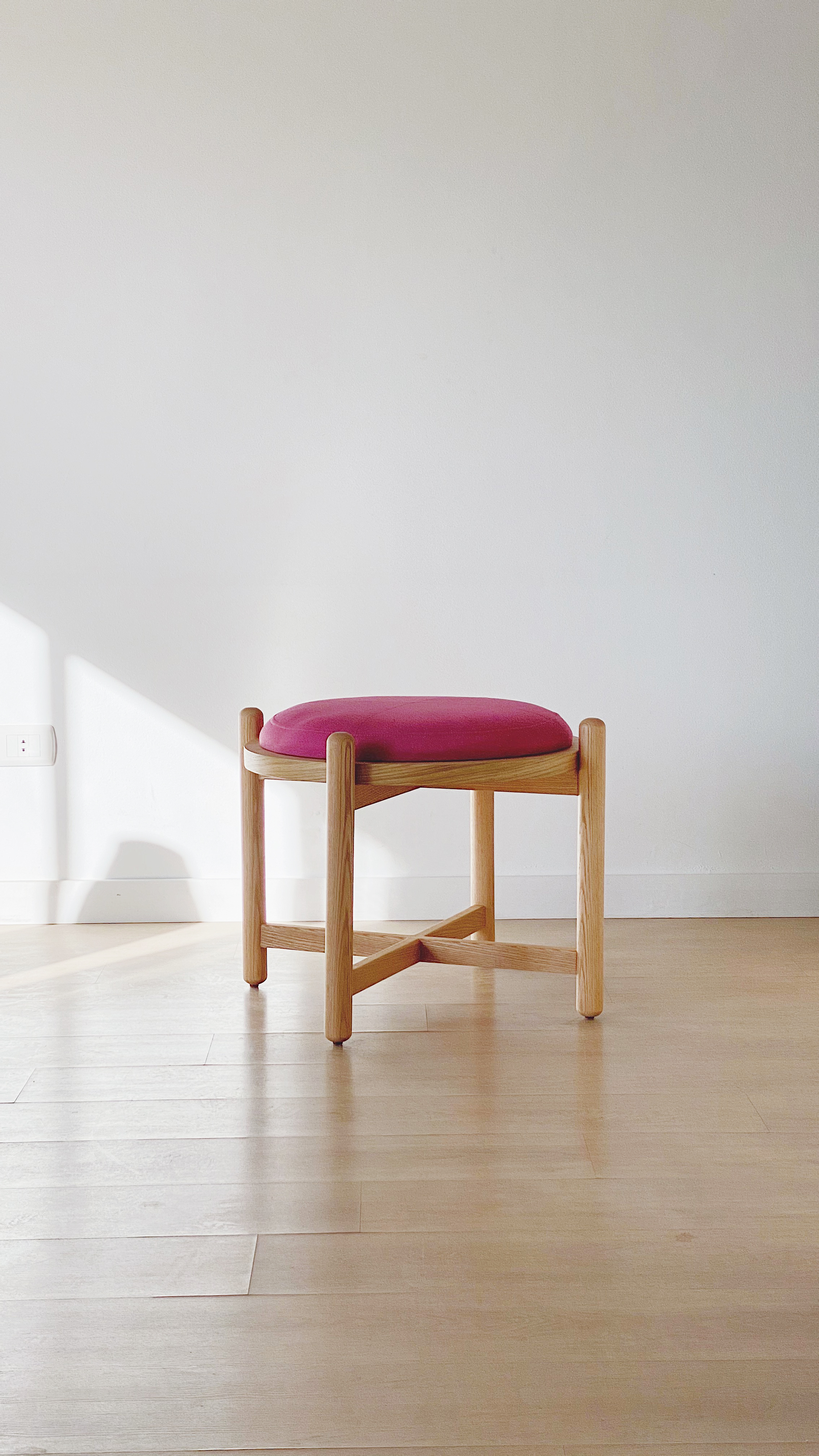 Nordica Tora Stool - Sturdy Wooden Legs - Round Padded Seat 3