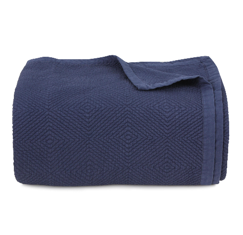 Navy Geometric Bedspread 0