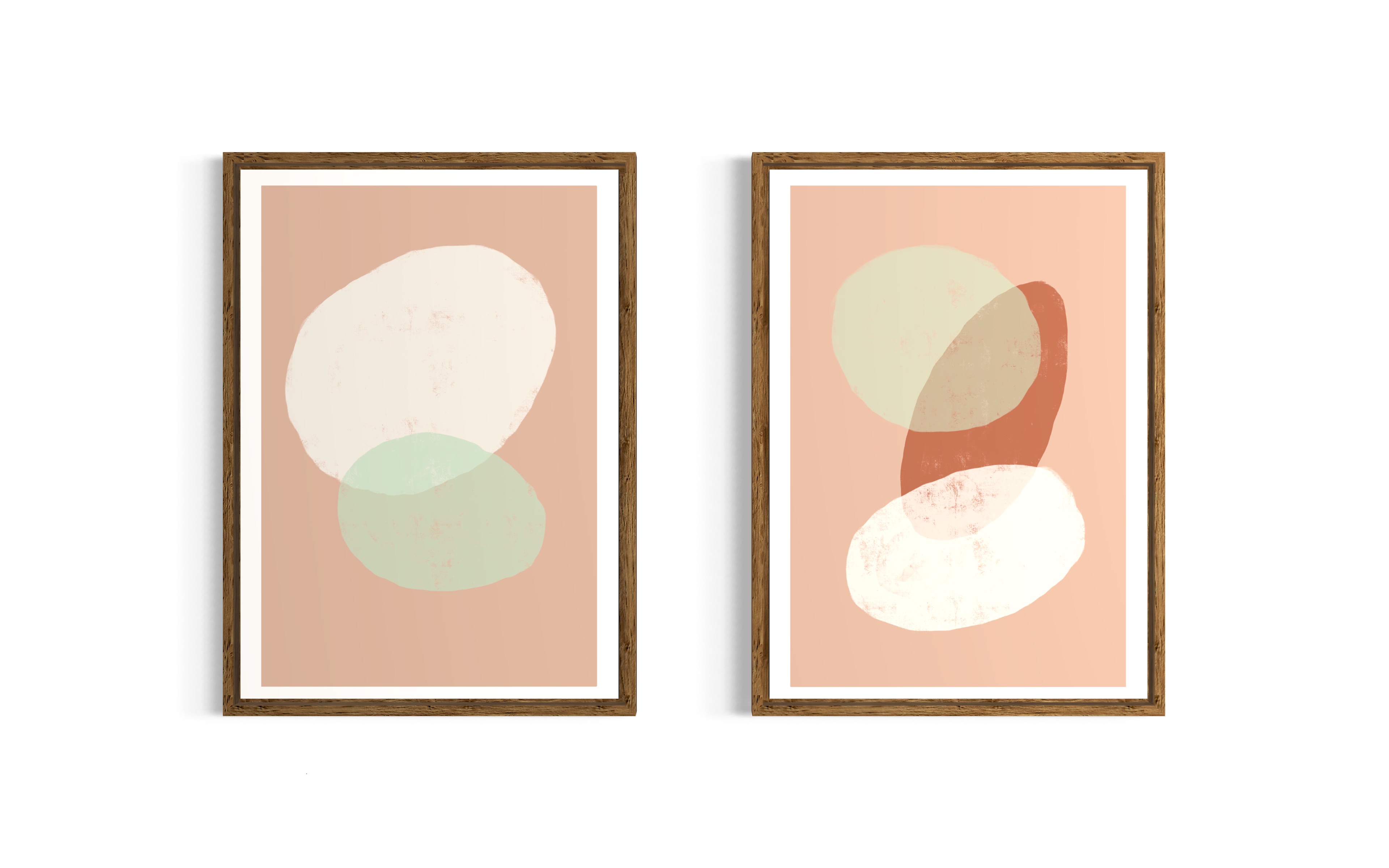 A pair of abstract wall art - original framed art prints 0