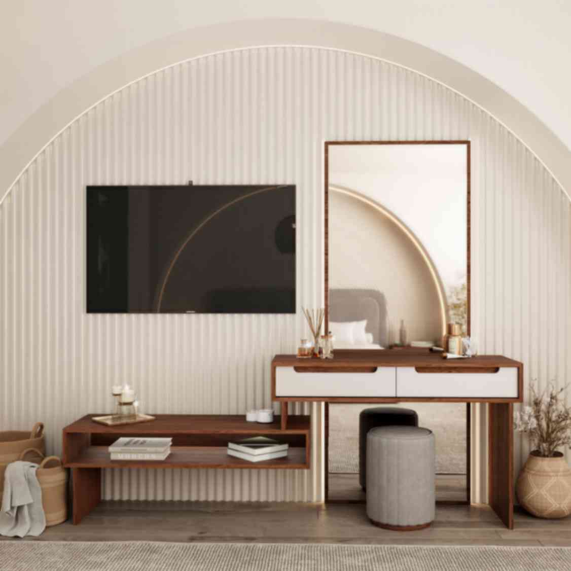 Alexia Wooden Vanity Dresser 0