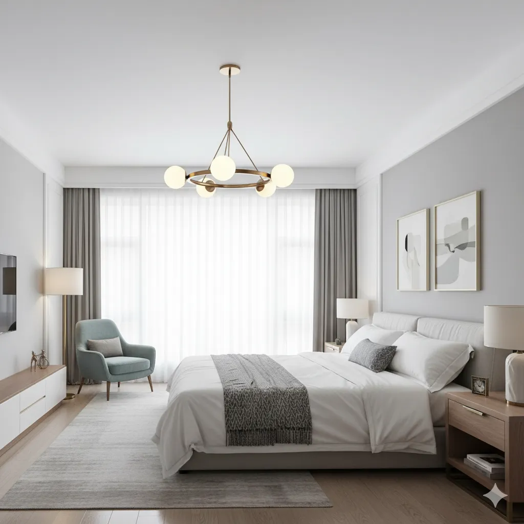 Modern 5-Light Ring Ceiling Lamp in Gold Steel with Opal Glass - YL744 1