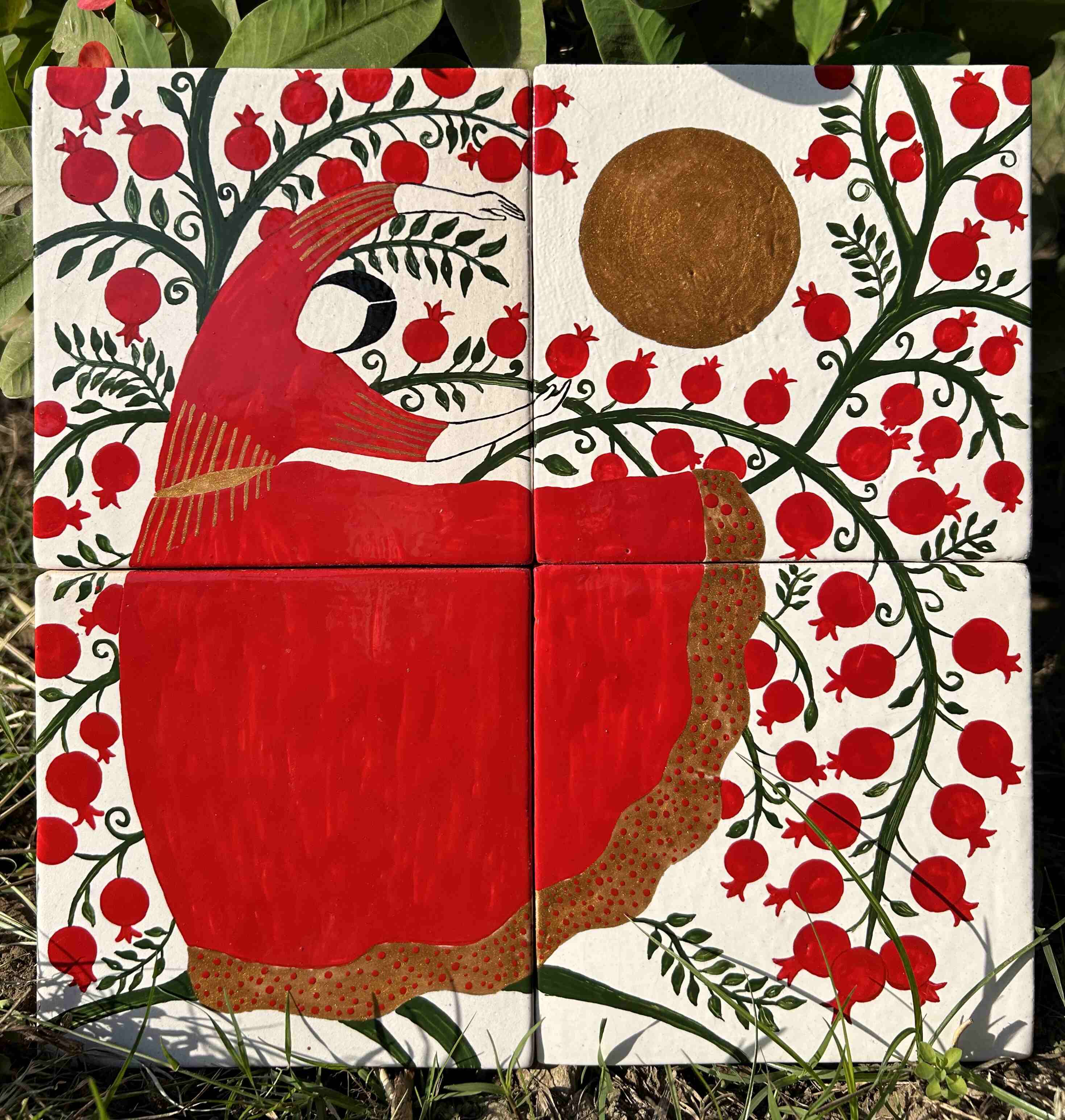 Ceramic Wall Panel-Pomegranate Tree 0