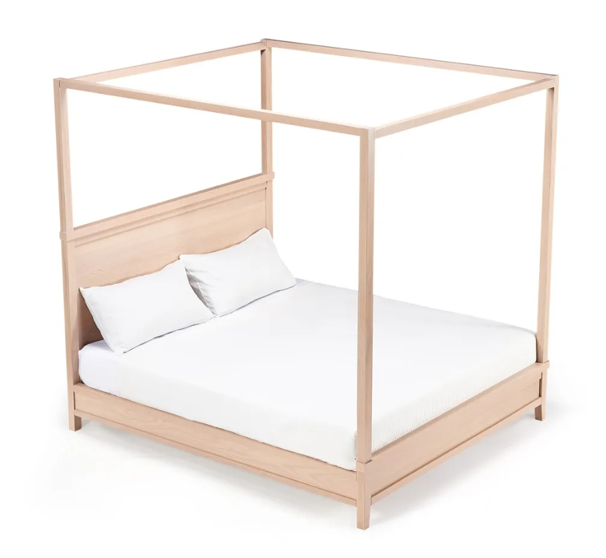 Lea Canopy Bed Beech Wood 2