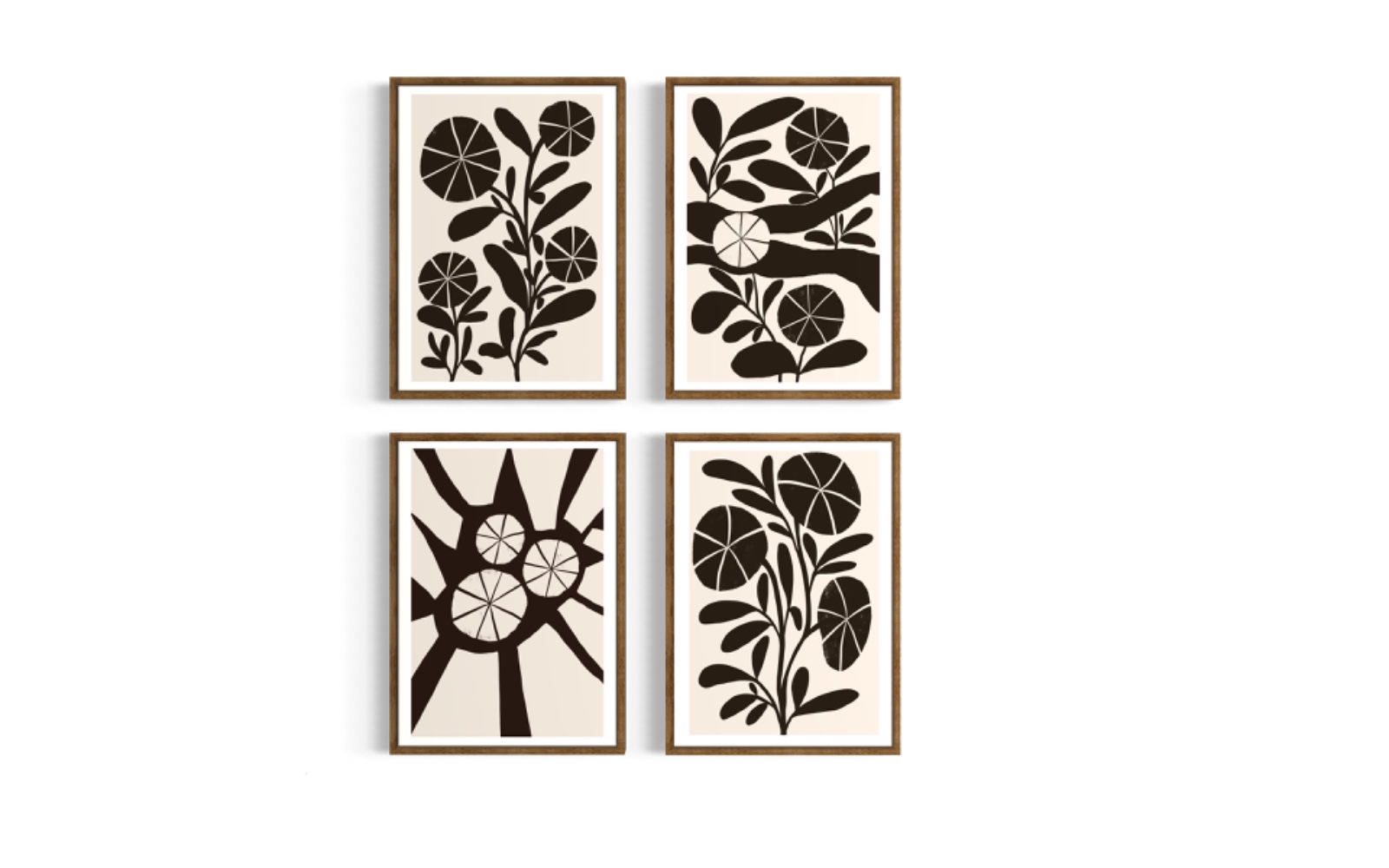 A Brown and Beige Boho gallery wall - original framed art prints 0