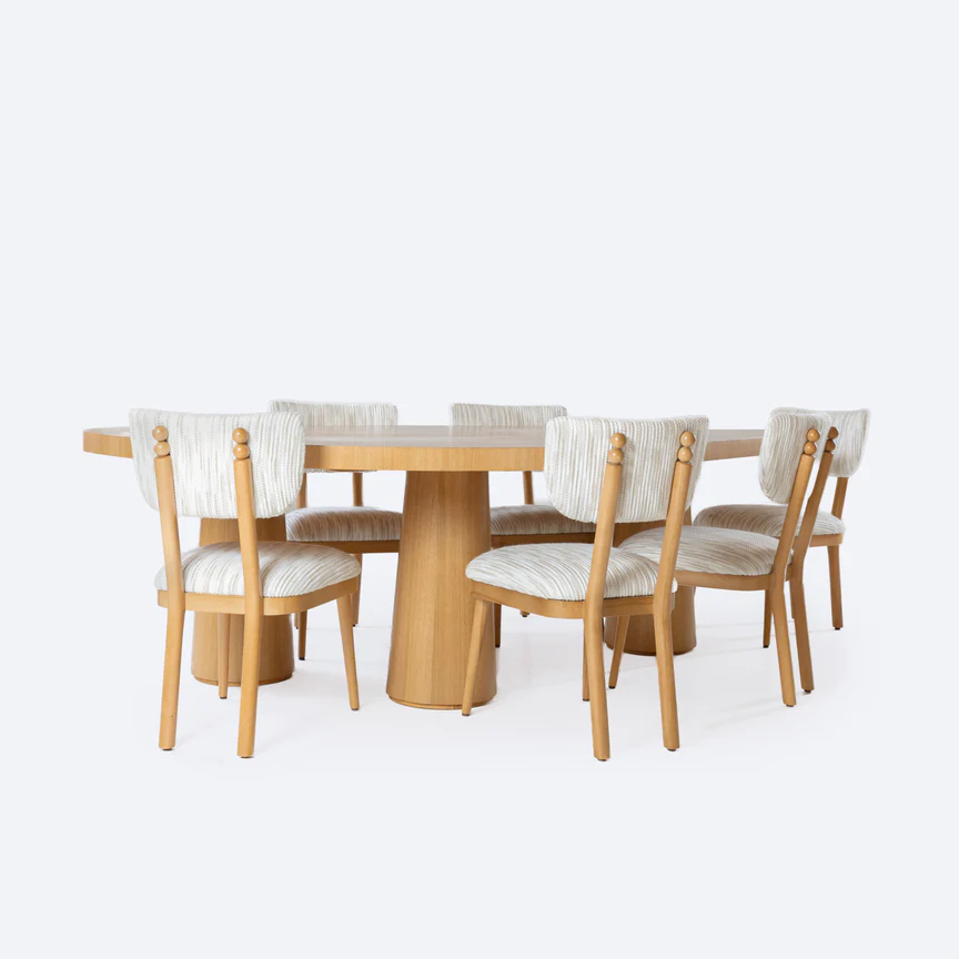 Buhaira Oval Beech Wood Dining Table With Oak Veneer 2
