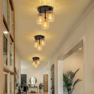 Burlap Ceiling Lamp - A 3-Light Fixture for a Natural Touch - BC1 3