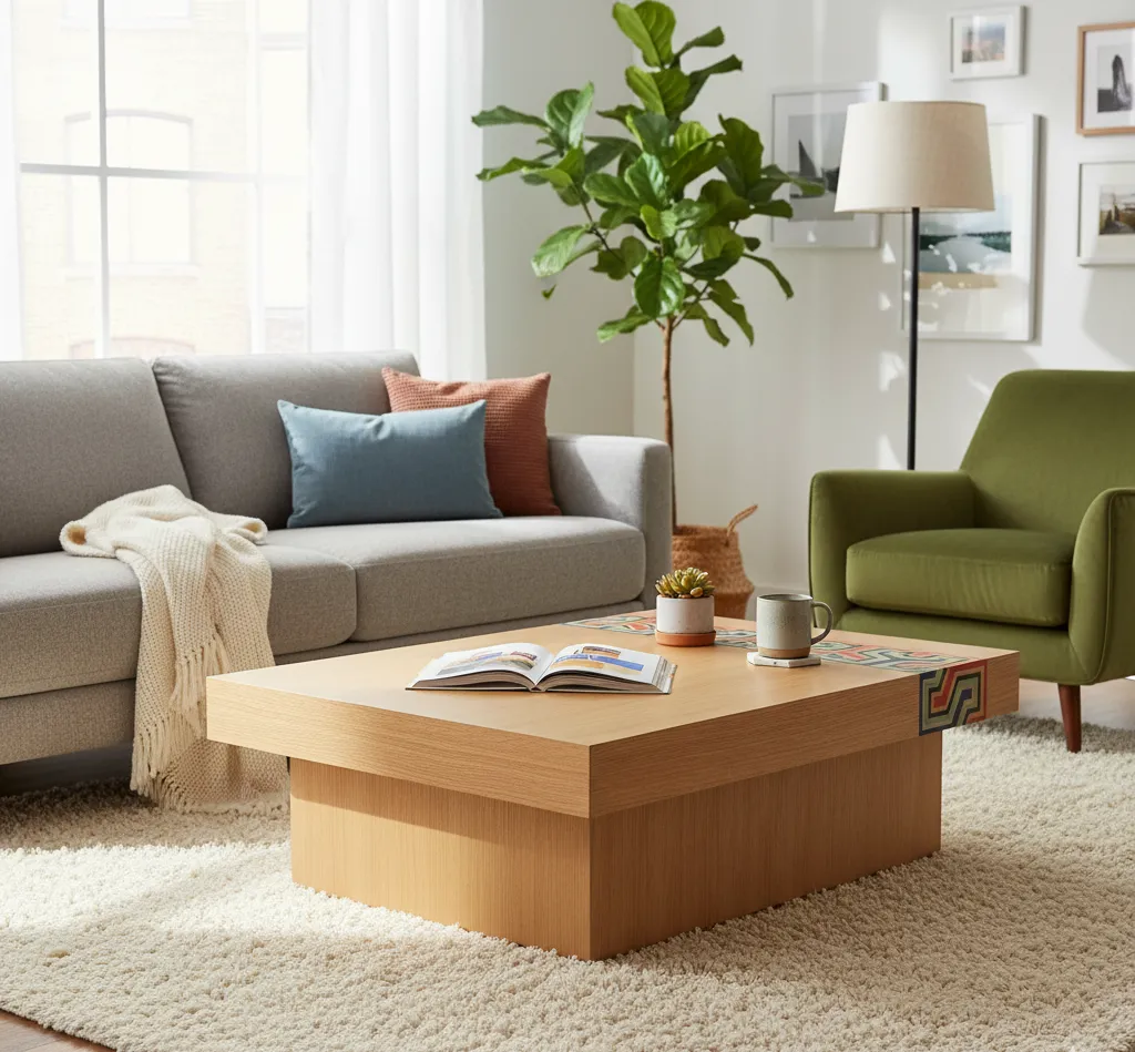 Casat Coffee Table with Colorful Decorations 3