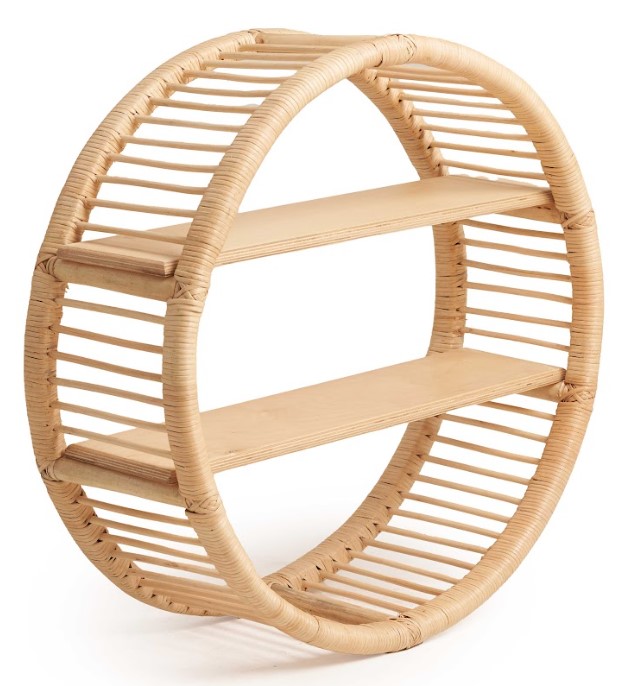 Hoop Bamboo Shelving Unit With 2 Shelves - Round Design 0
