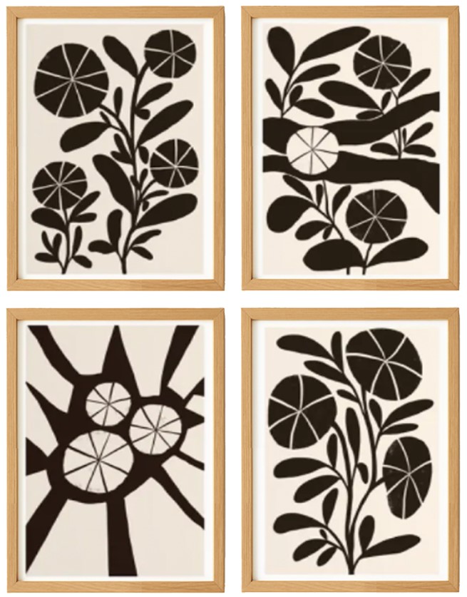 A Brown and Beige Boho gallery wall - original framed art prints 0