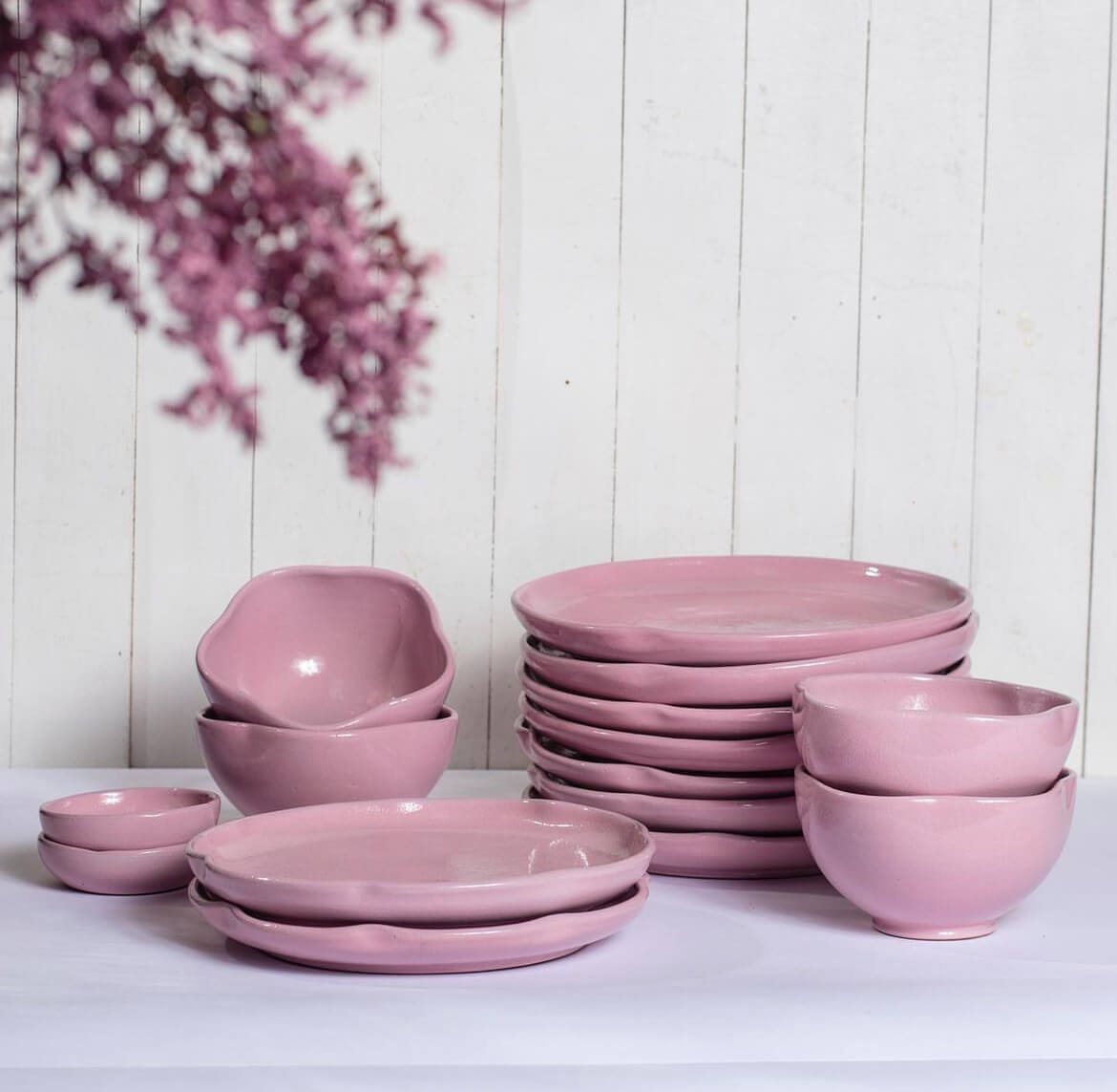 Pink Addiction Pottery Handmade Dining Set 1