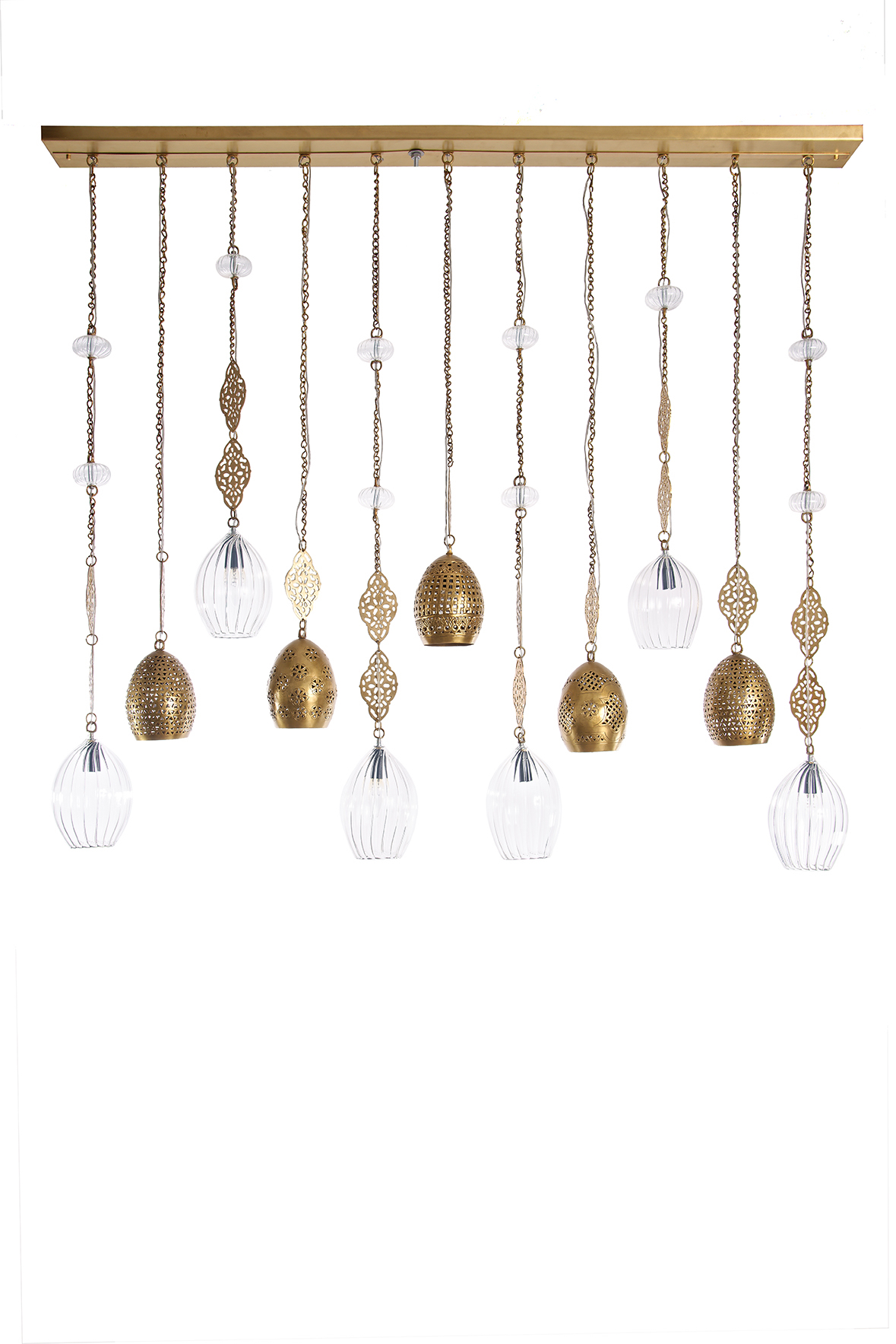 Brass & Glass Chandelier 0