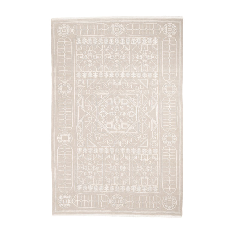 Beige Pendant Hand-knotted Carpet 0