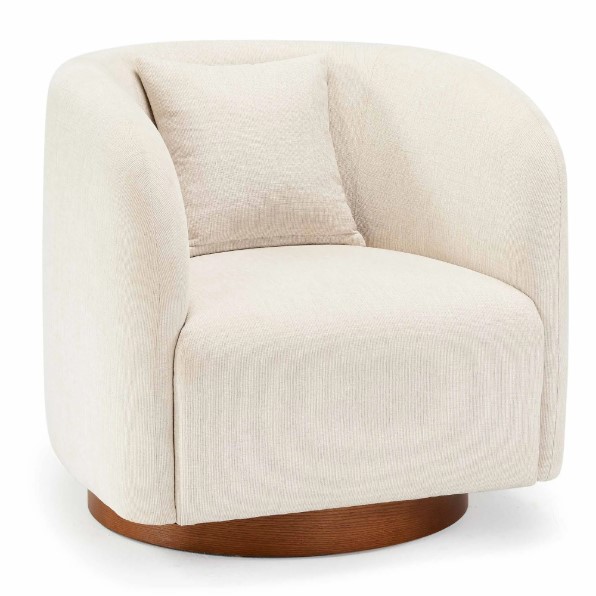 Isobel Armchair With Beech Wood Base & Upholstered Body 0