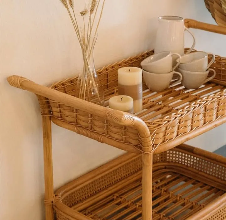 Thea Bamboo And Cane Trolley 2