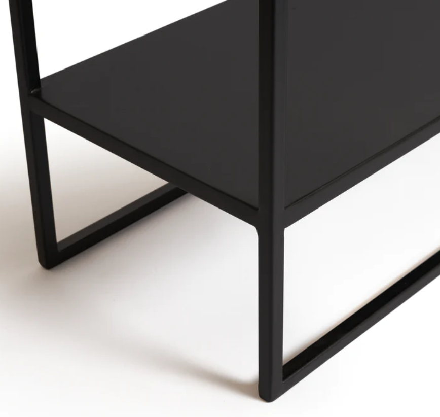 Black Metal Console with Marble Top 1