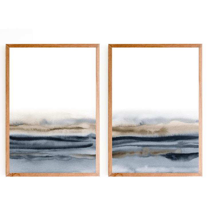 Set of 2 Abstract Waves 0