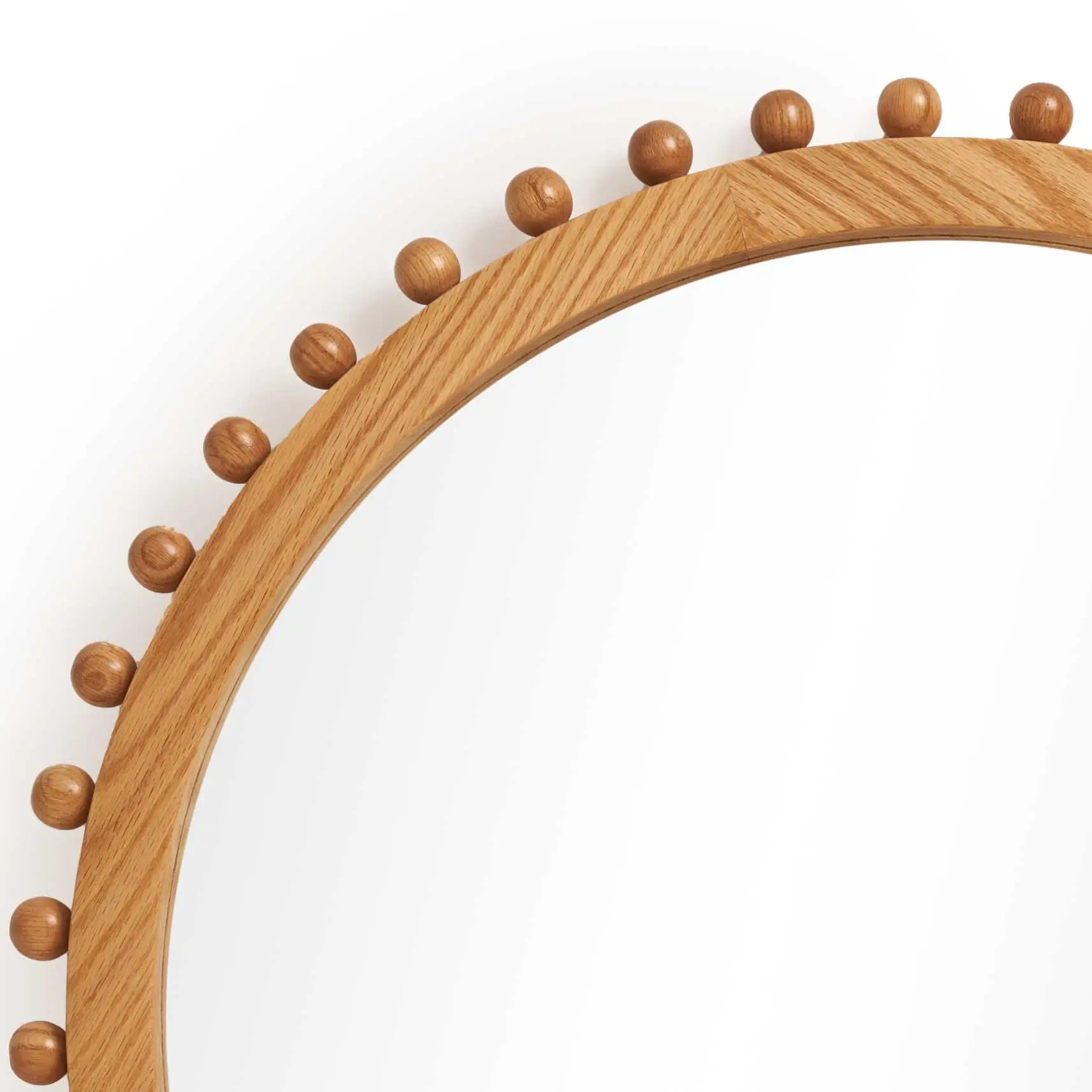 Kholkhal Boho Chic Round Mirror With Wooden Beaded Frame 1