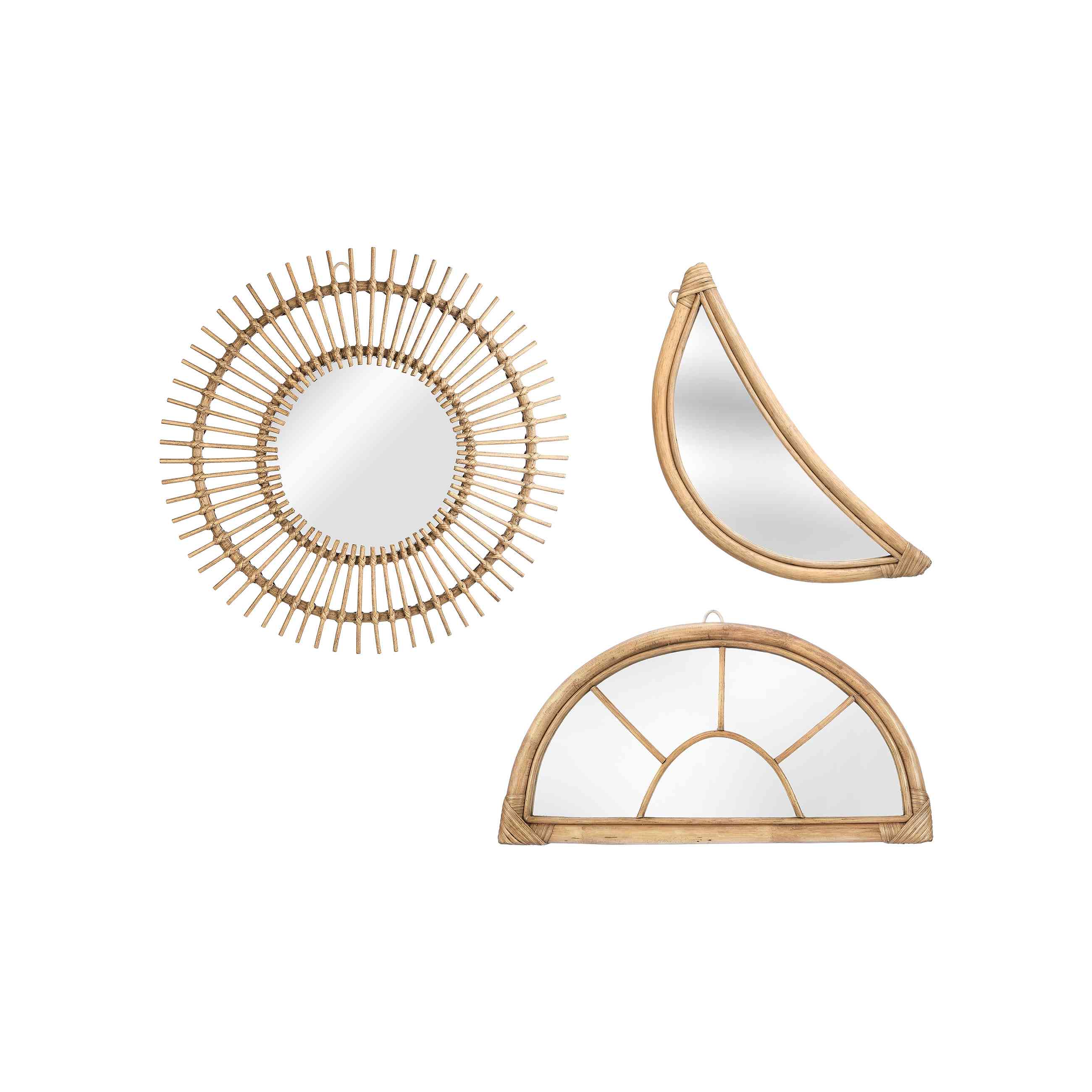 Starlight Set of Decorative Bamboo Wall Mirrors 0