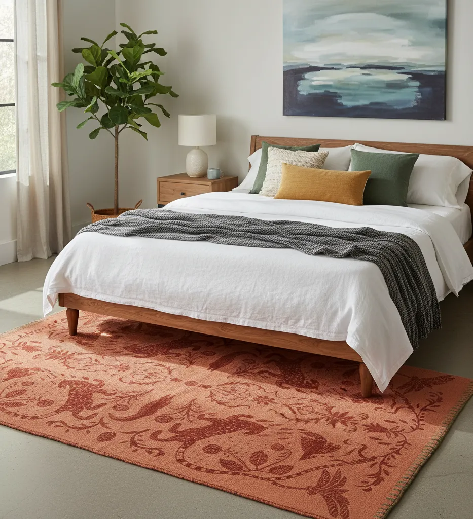 Fauna Handwoven Cotton Kilim Rug – Intricate Floral Design 2