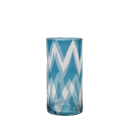Sky Blue Chevron Vase 0