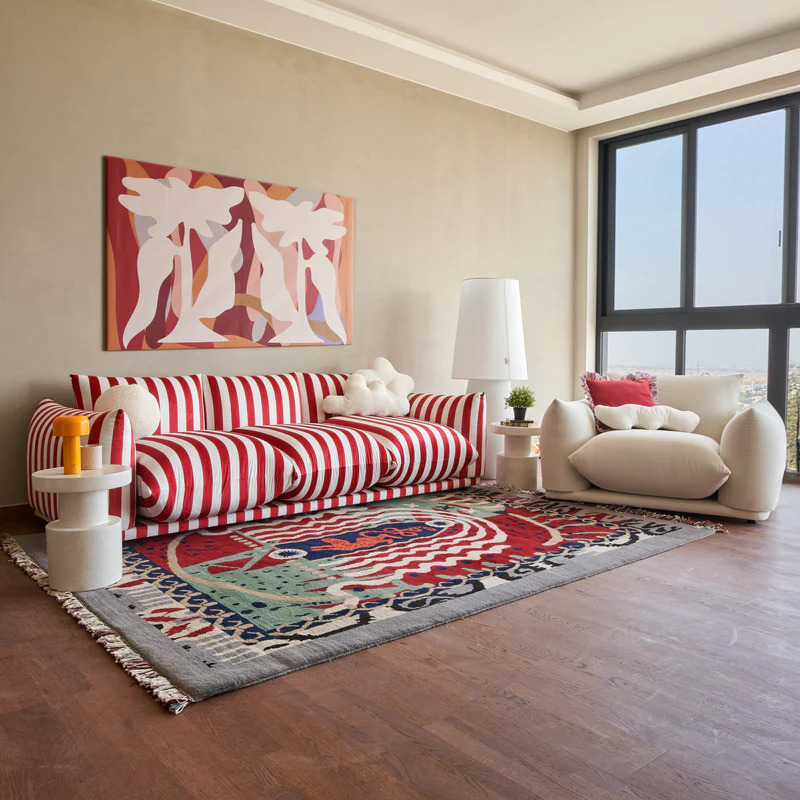 Tokio 3-Seater Sofa - Striped Velvet 3