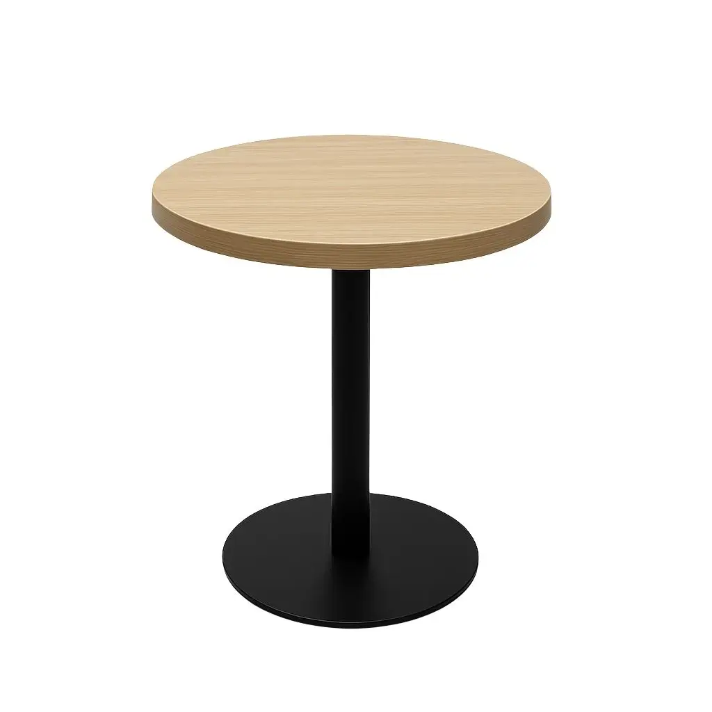 Juthoor Side Table With Metal Legs & Wooden Round Top 0