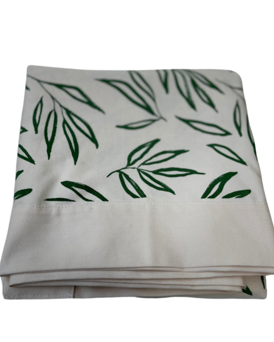 Fallen Leaves Sage Table Cloth 2