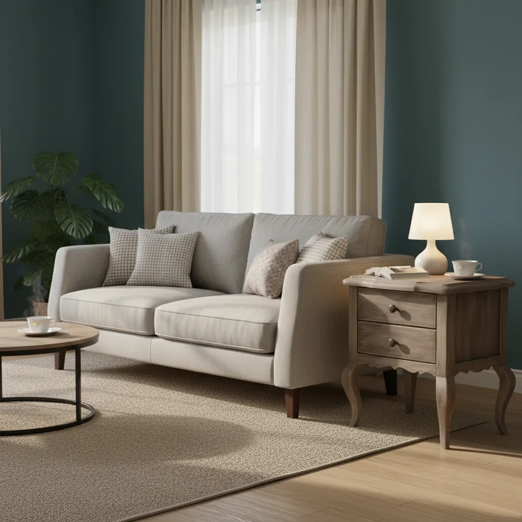 Double Drawer Nightstand - Dokan 1