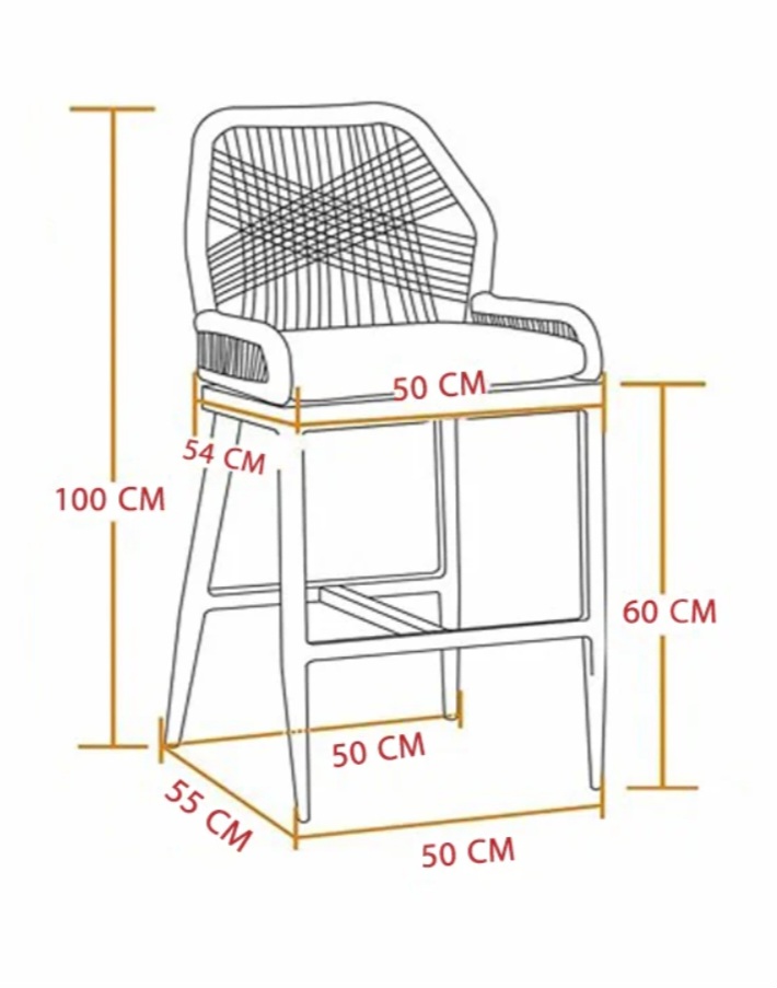 2 High Beech Wood Bar Chairs 3