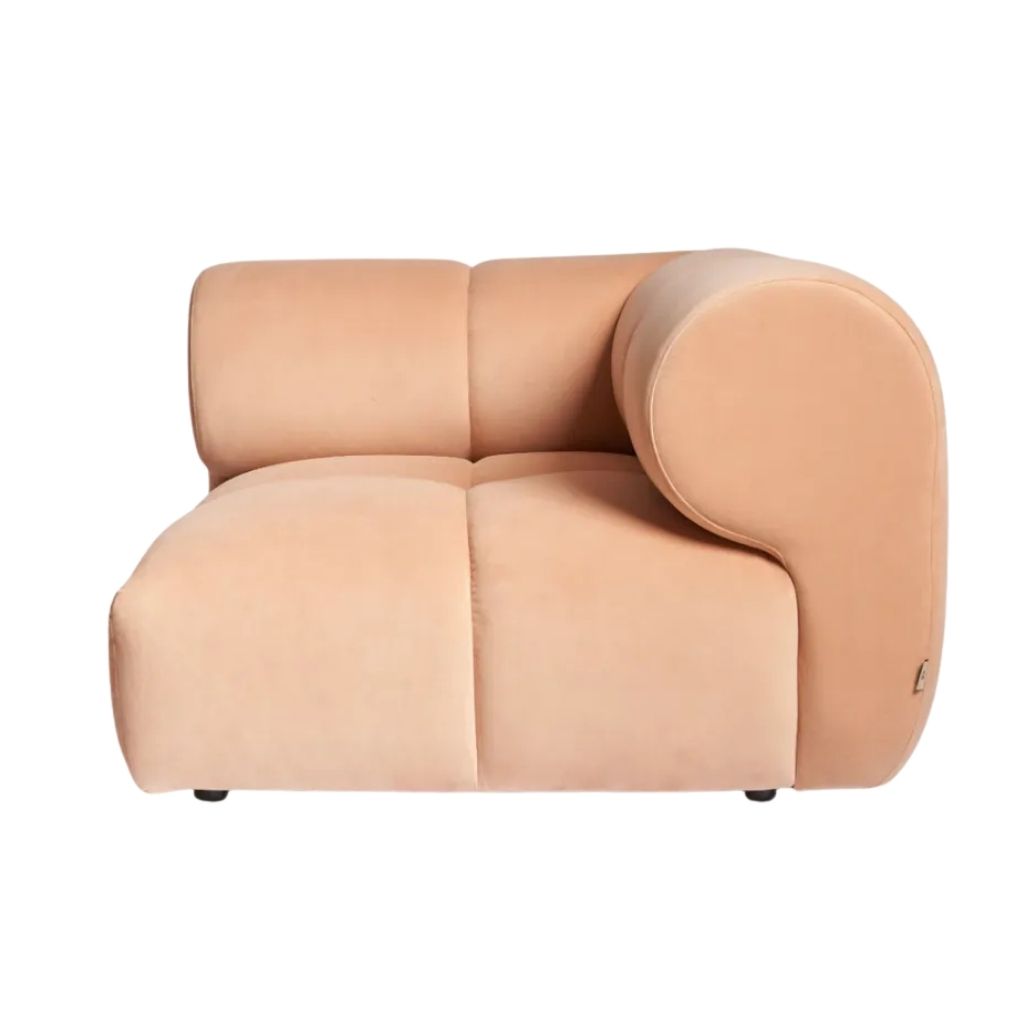 Marija Corner Chair With Arms In Bella Melon Fabric - Foam 1