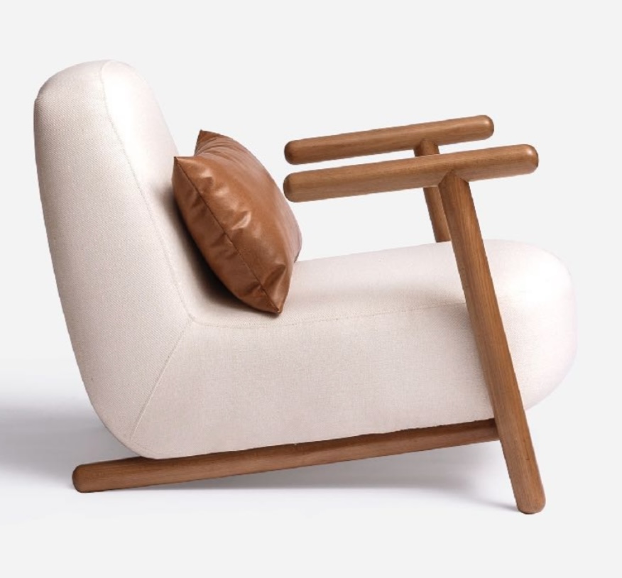 Monet Armchair In Beech Wood With Upholstered Body 1