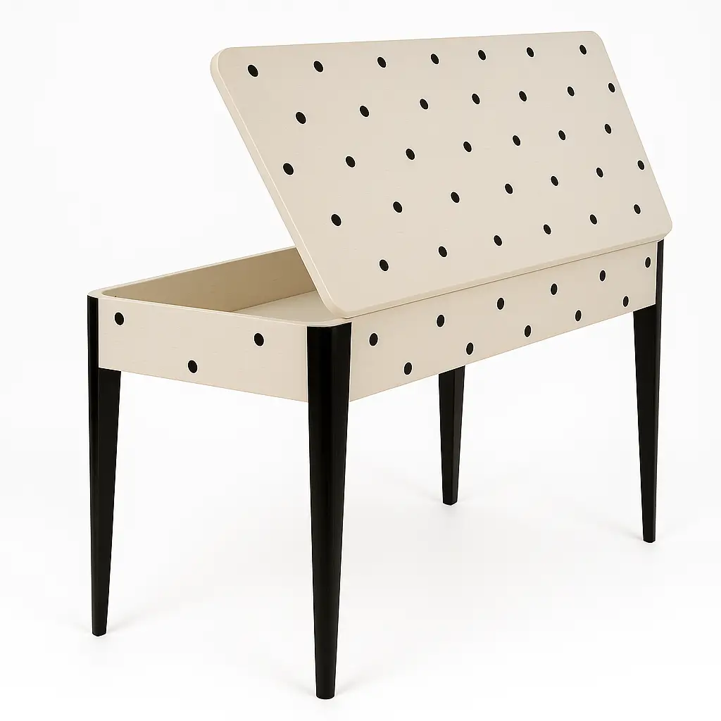 Slim Wooden Desk With Storage Space 1