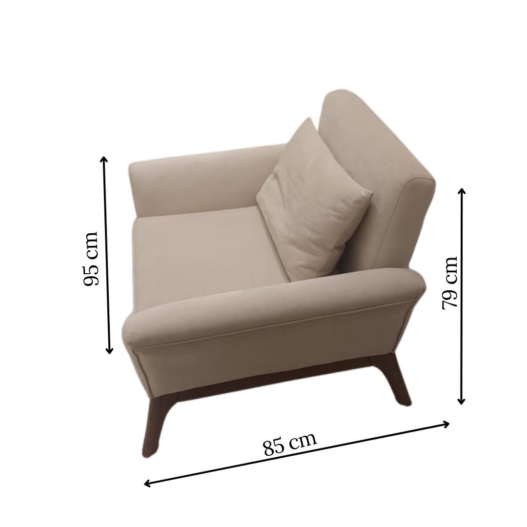 Modern Casual Armchair In Beech Wood - Upholstered Body 2