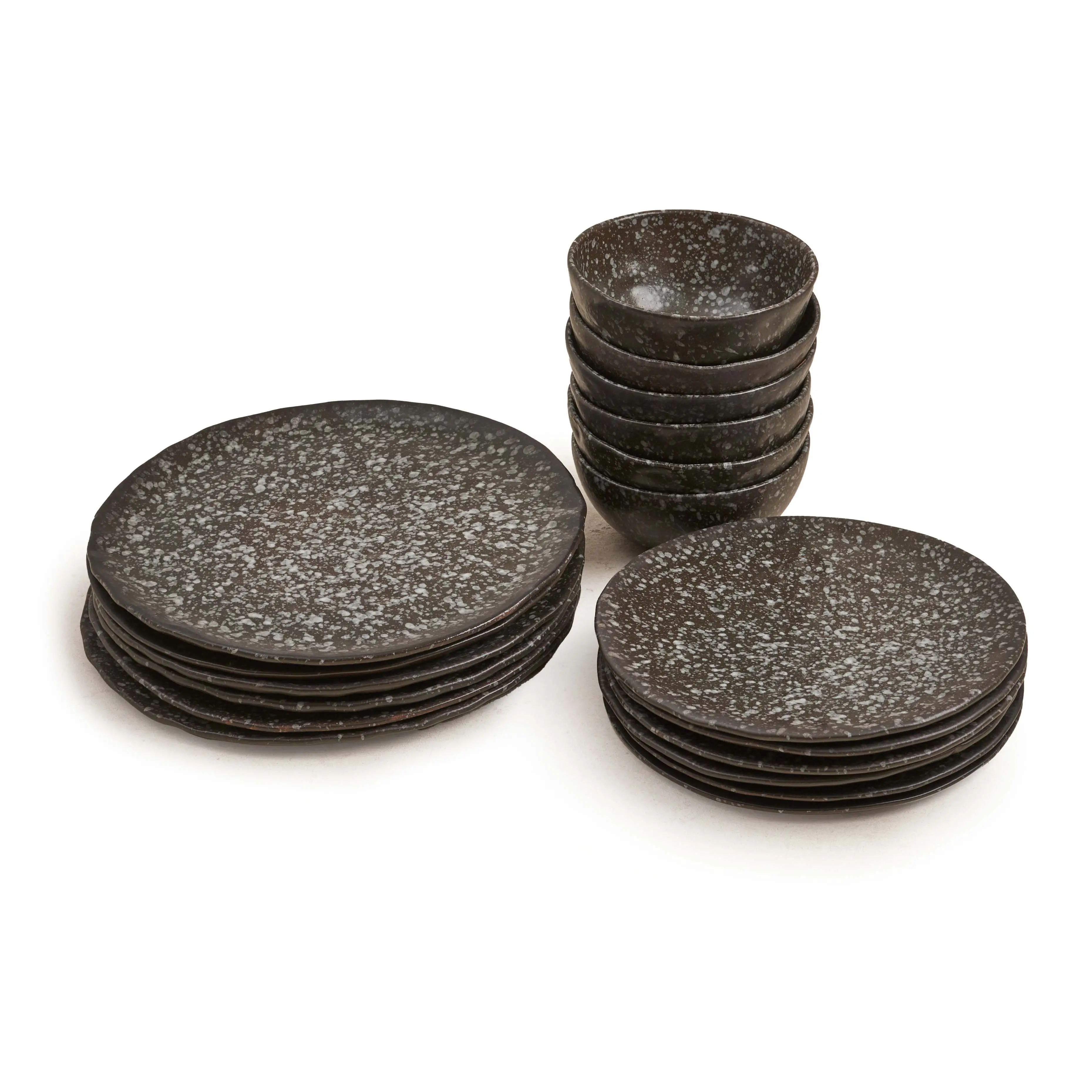 Charcoal Pottery Dinner Set (18 Pieces) 2
