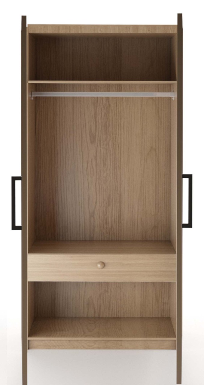 Hinged Wardrobe Closet With 1 Shelf & 1 Drawer - 120 cm 2