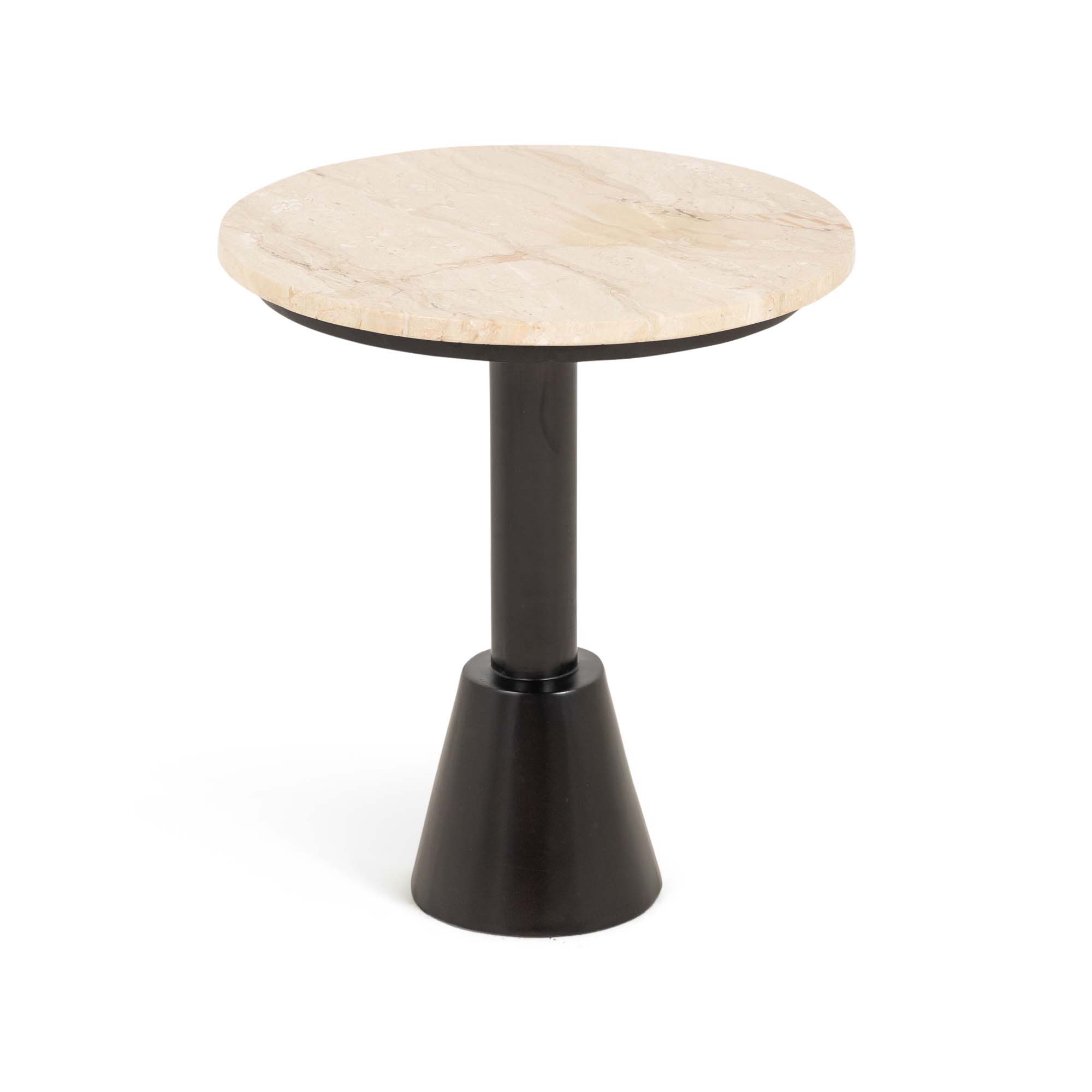 Corbin Side Table – Marble Top - Lacquered Wooden Base 0