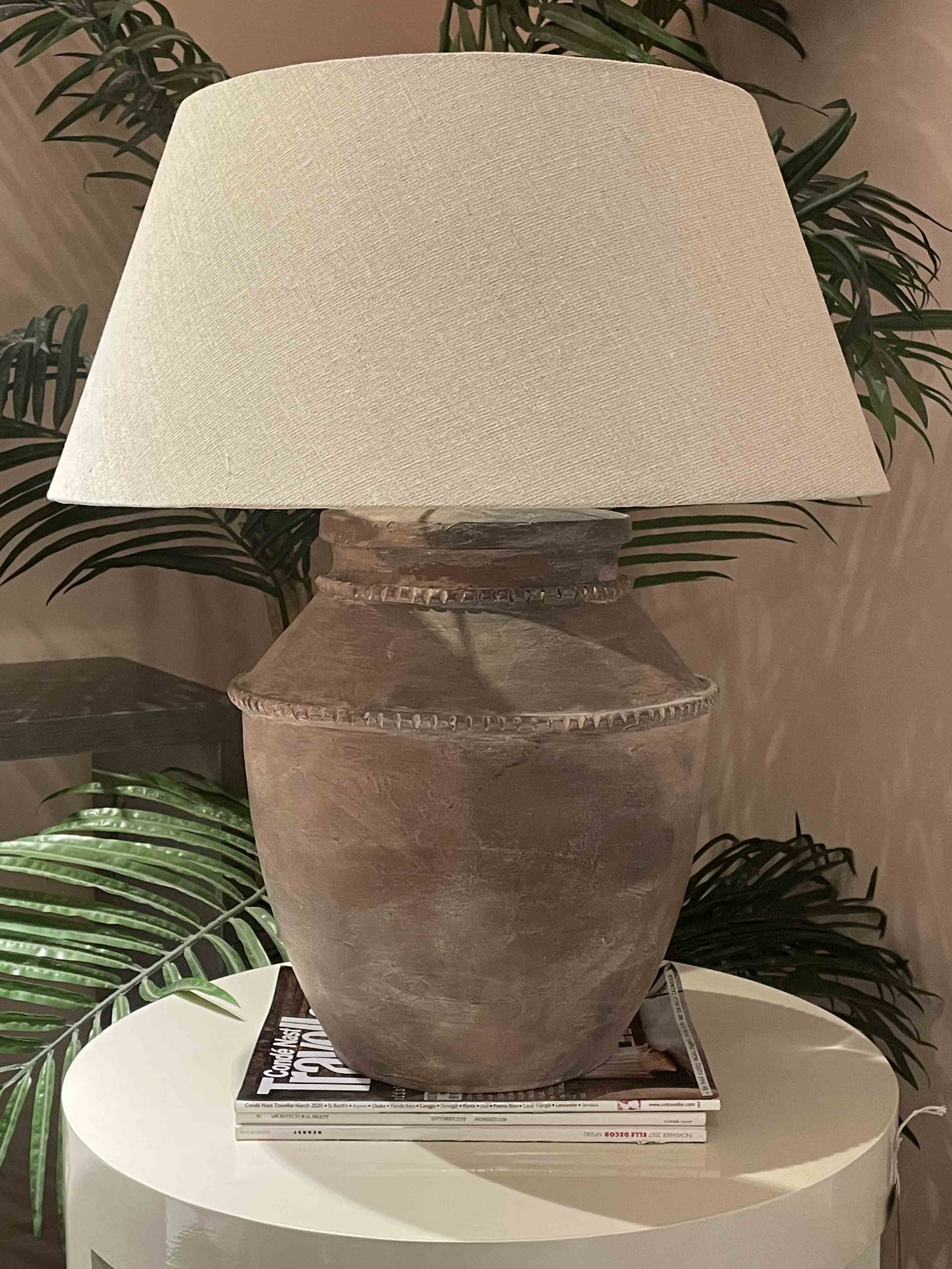 Antiqued Brown Side Lamp 0