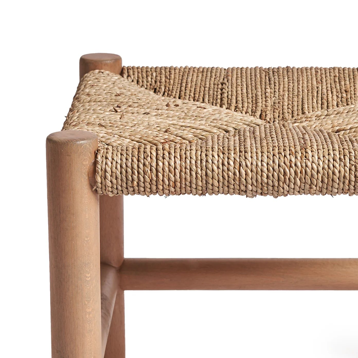 Seagrass Stool - Handwoven With Study Wooden Frame 2