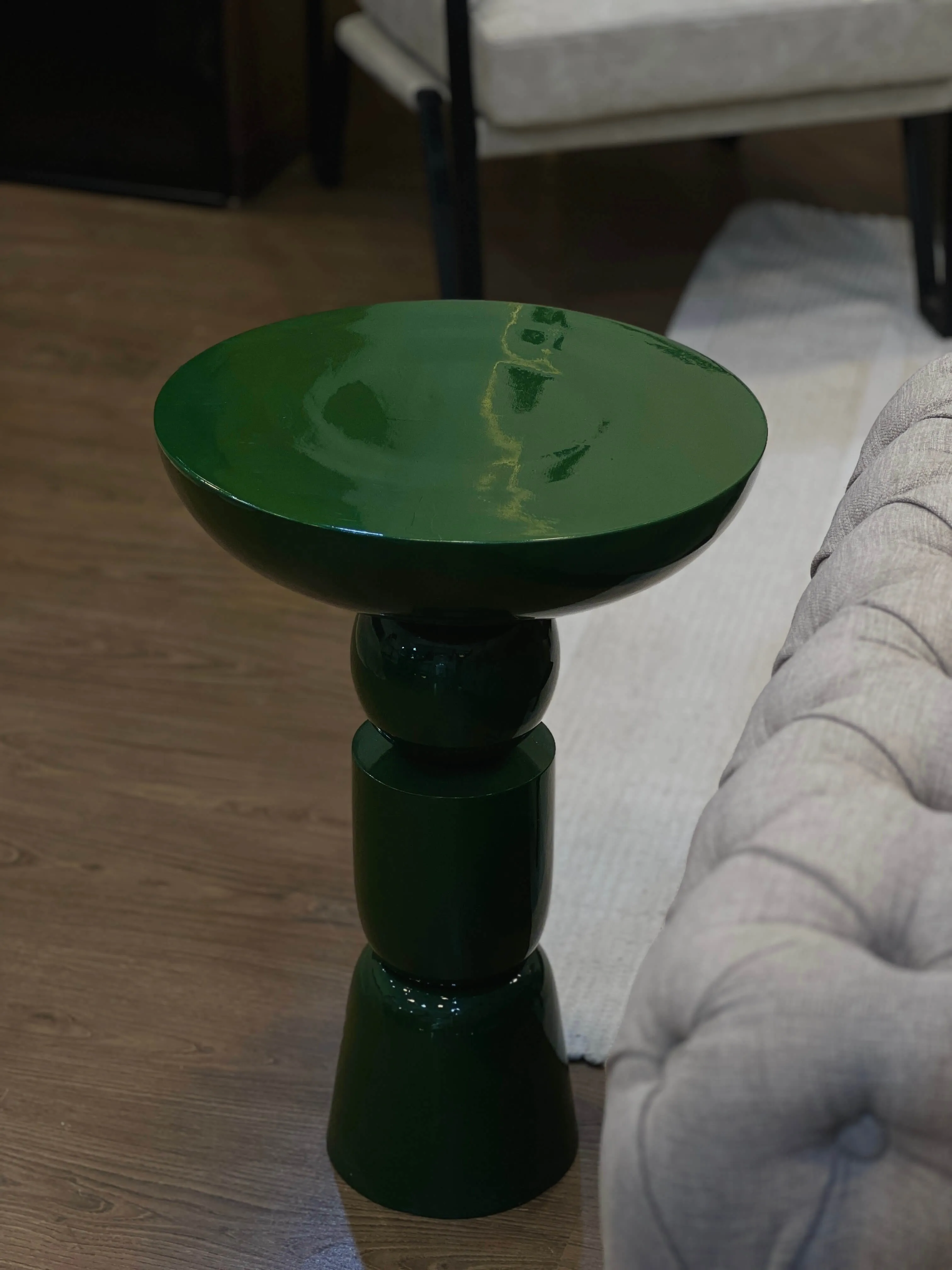 The Parma Side Table – Glossy Beech Wood Sculptural Accent 1