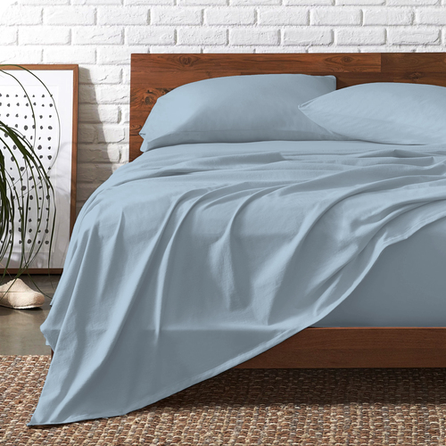 3-Piece Flat Sheet Set - Seersucker Plain 0
