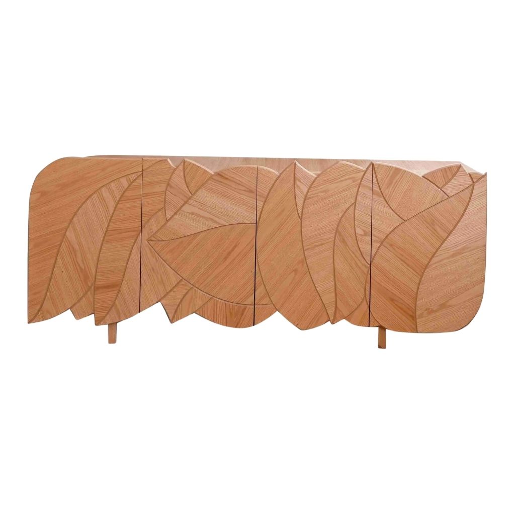 Flower Oak Veneer Sideboard 0