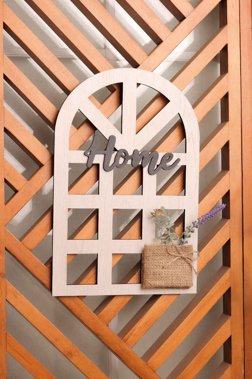 Cozy Home Arch Wall Decor – A Rustic Wooden Window Frame with a Pocket Design 0