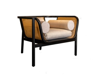 Cane Fauteuil In Beech Wood With Black Lacquer 0