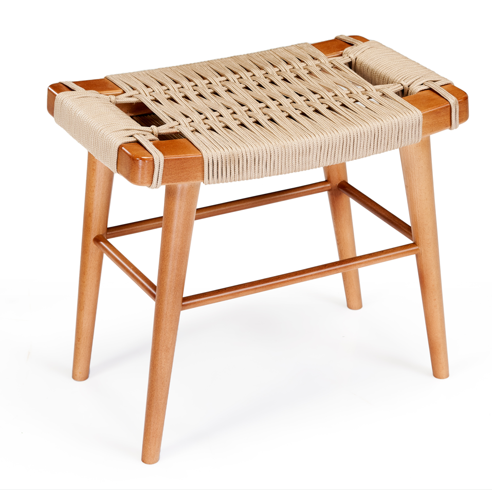 Fernando Stool – Handwoven Seat with Durable Wooden Frame 1