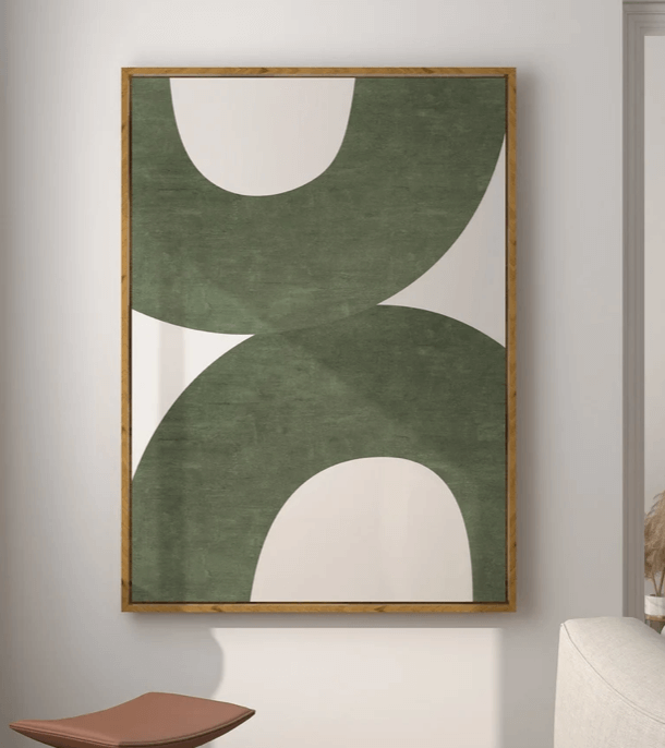 Green & Beige  Abstract Print 2 0