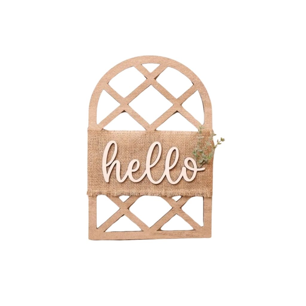 Hello Cozy Window Arch Wall Decor – A Rustic Wooden Window Frame 0