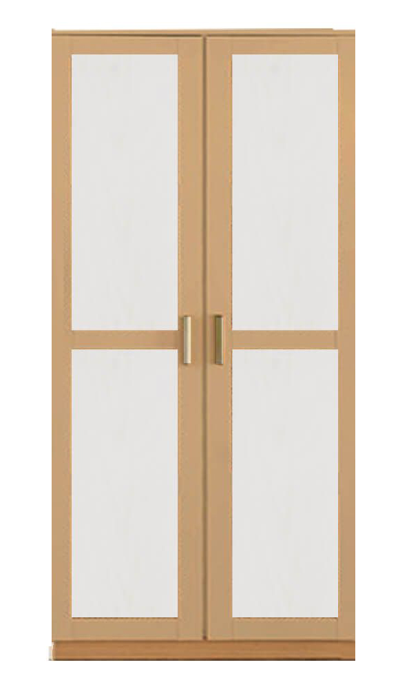 Double Tone White Wash Wardrobe - 100 cm 0