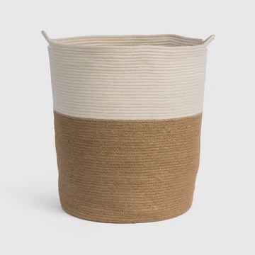 Jute x Cotton Laundry Basket 0